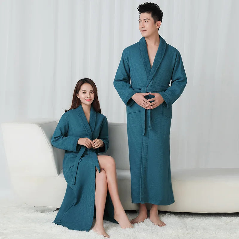 Unisex lovers Soft Bath Robe 100% Cotton Toweling Terry Robe Men And Women Nightrobe Sleepwear Male Casual Home Bathrobe