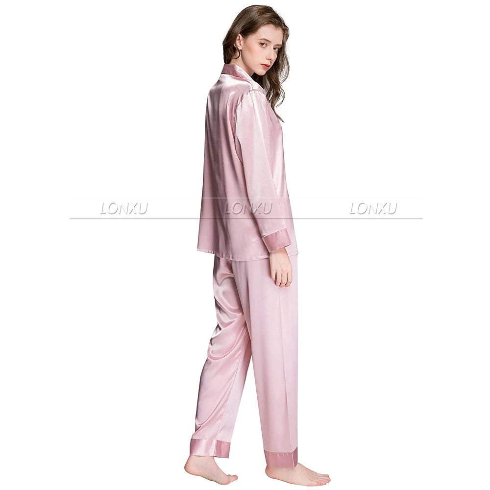Womens Silk Satin Pajamas Set Pajama Pyjamas Set Sleepwear Loungewear S,M, L, XL, 2XL, 3XL Plus Solid__Fit All Seasons