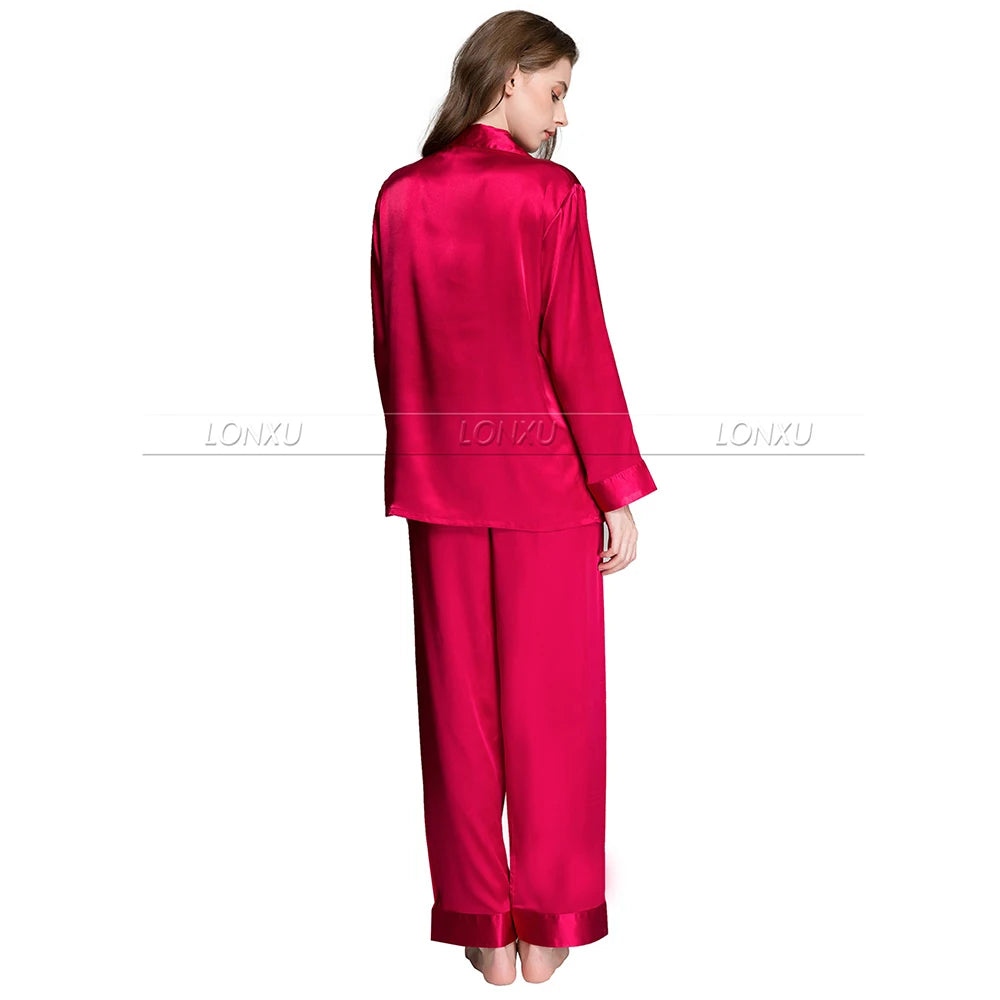 Womens Silk Satin Pajamas Set Pajama Pyjamas Set Sleepwear Loungewear S,M, L, XL, 2XL, 3XL Plus Solid__Fit All Seasons
