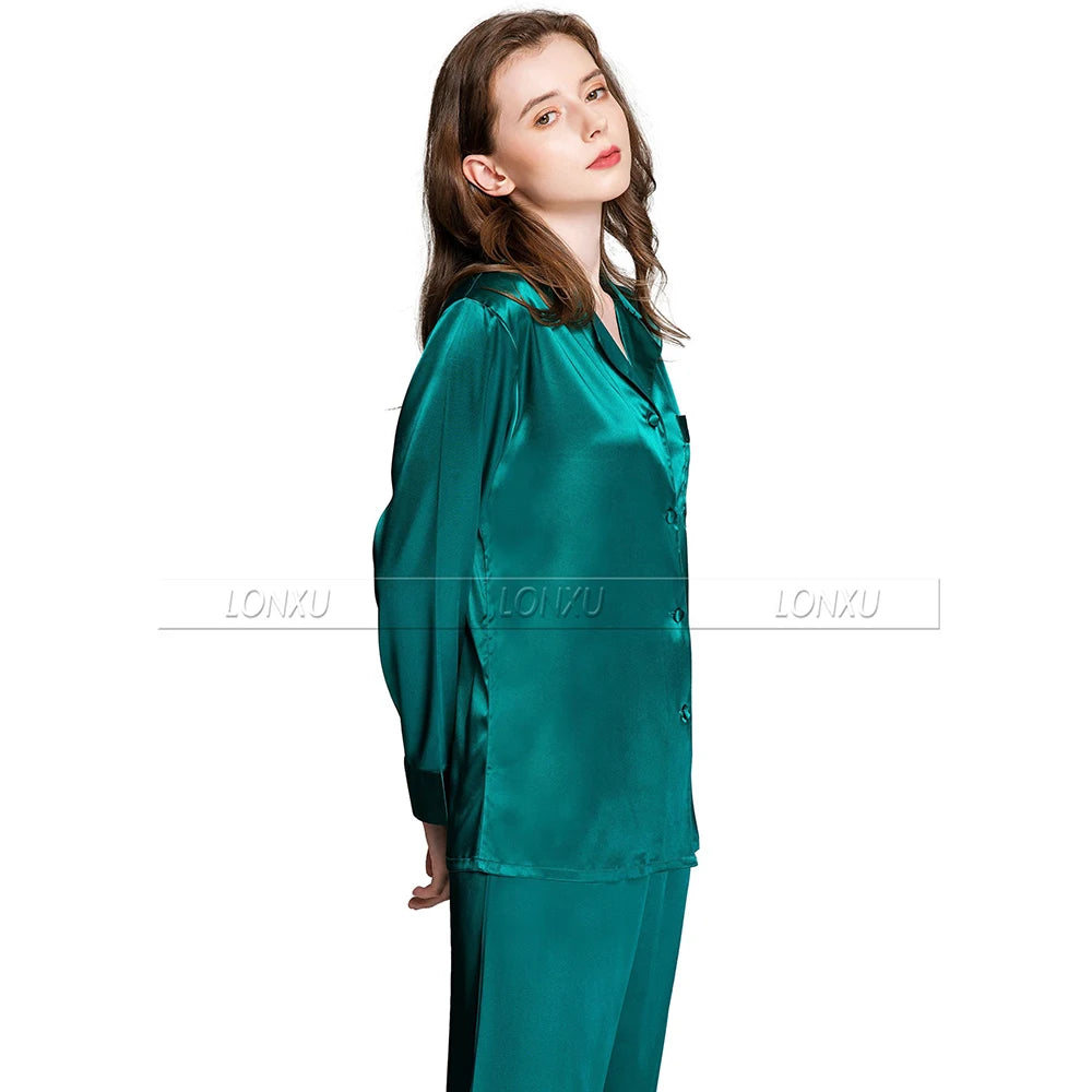 Womens Silk Satin Pajamas Set Pajama Pyjamas Set Sleepwear Loungewear S,M, L, XL, 2XL, 3XL Plus Solid__Fit All Seasons