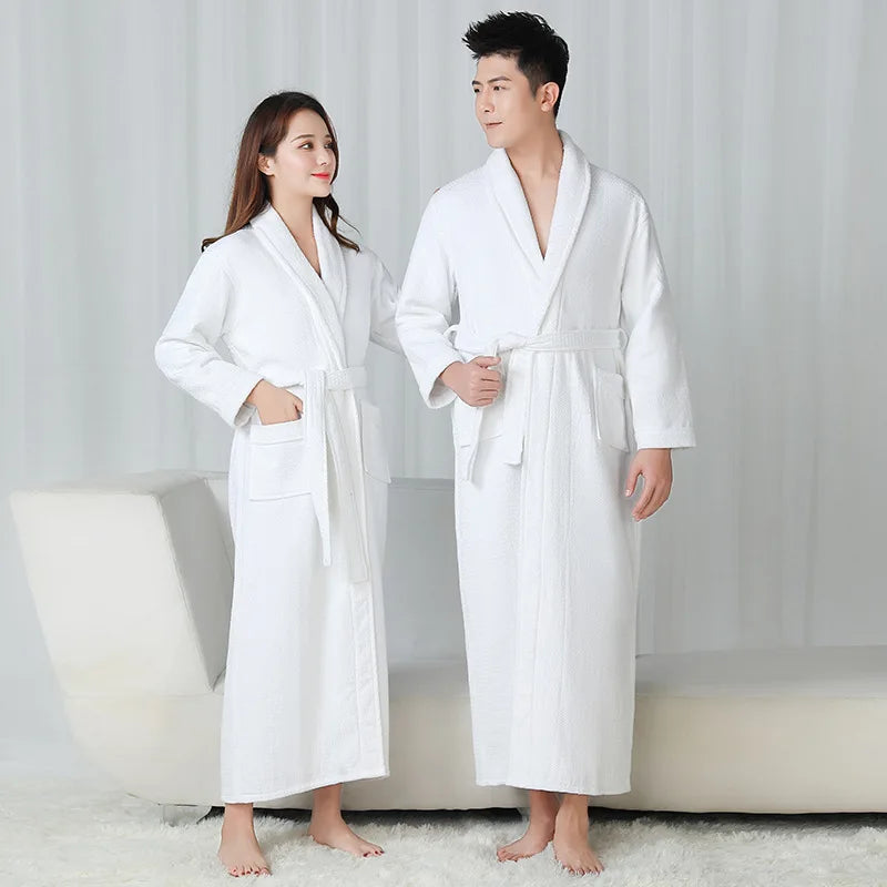 Unisex lovers Soft Bath Robe 100% Cotton Toweling Terry Robe Men And Women Nightrobe Sleepwear Male Casual Home Bathrobe