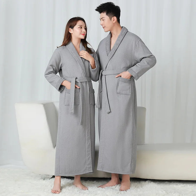 Unisex lovers Soft Bath Robe 100% Cotton Toweling Terry Robe Men And Women Nightrobe Sleepwear Male Casual Home Bathrobe