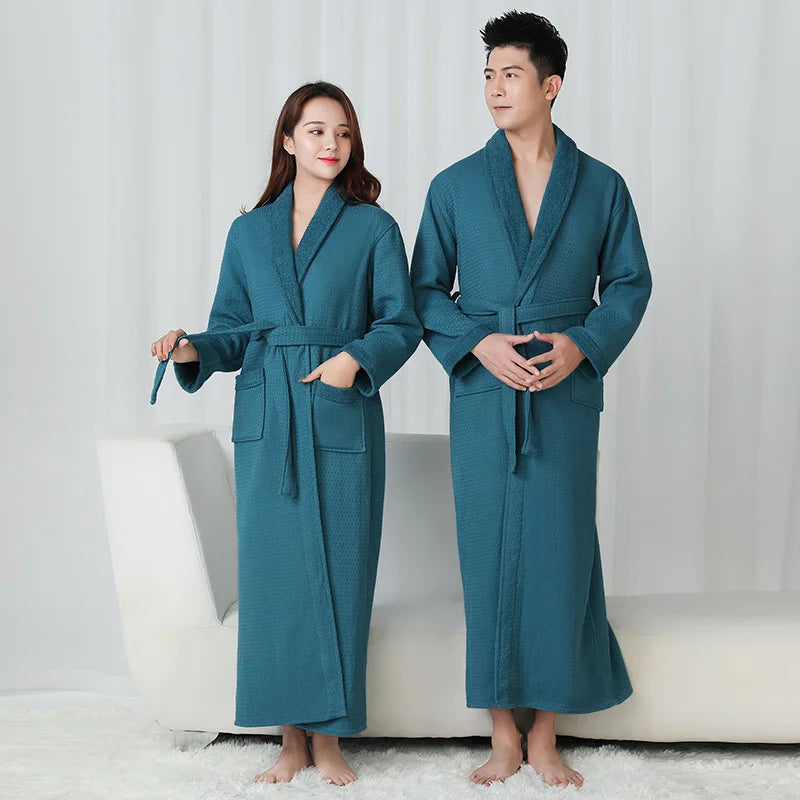 Unisex lovers Soft Bath Robe 100% Cotton Toweling Terry Robe Men And Women Nightrobe Sleepwear Male Casual Home Bathrobe