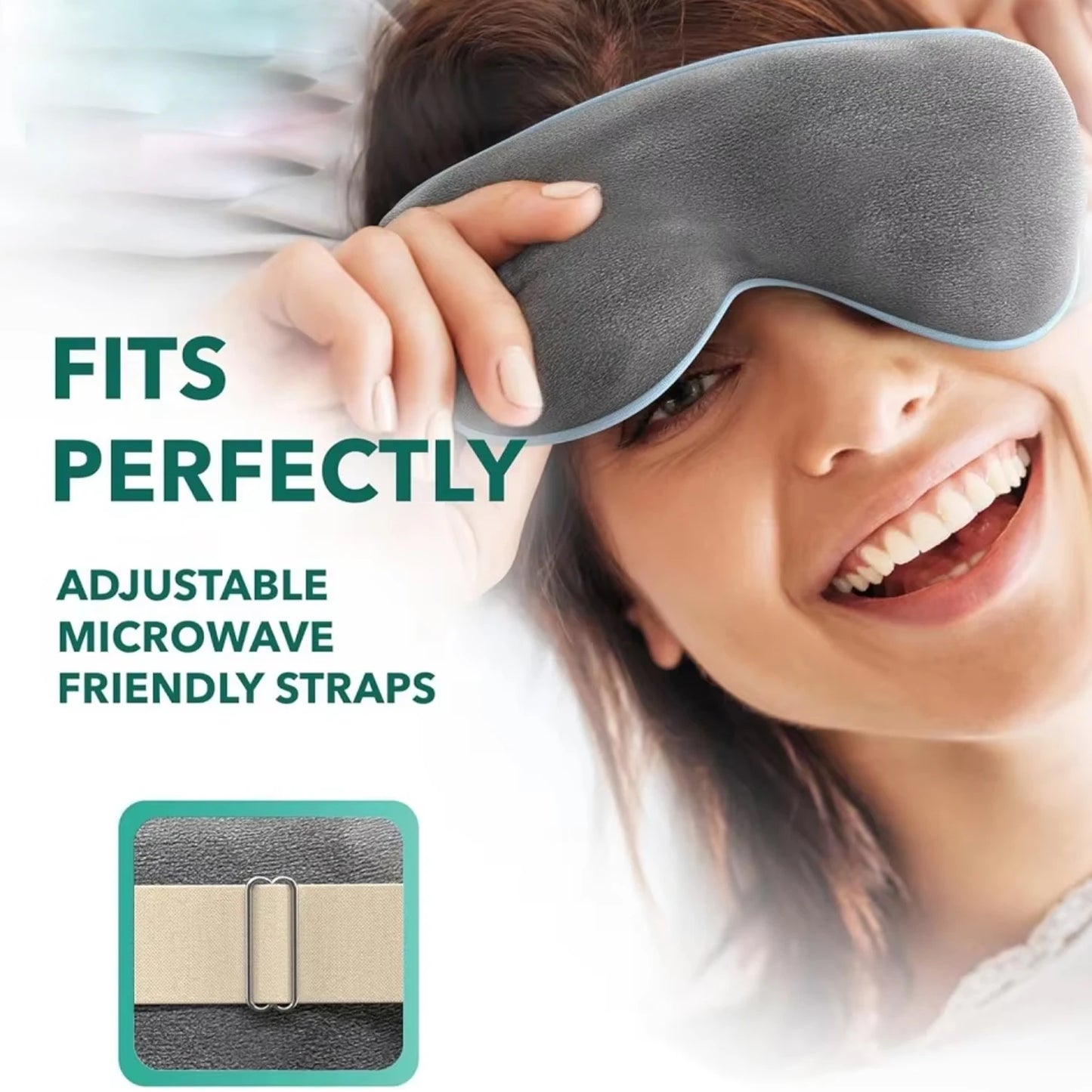Weighted Eye Mask Cooling Sleep Mask Cold Eye Pillow with Weighted Beads & Adjustable Strap Pressure Relief Night Sleep Eye Mask