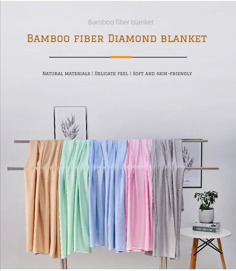 Summer cool blanket summer bamboo fiber ice silk cover blanket children's air conditioning blanket