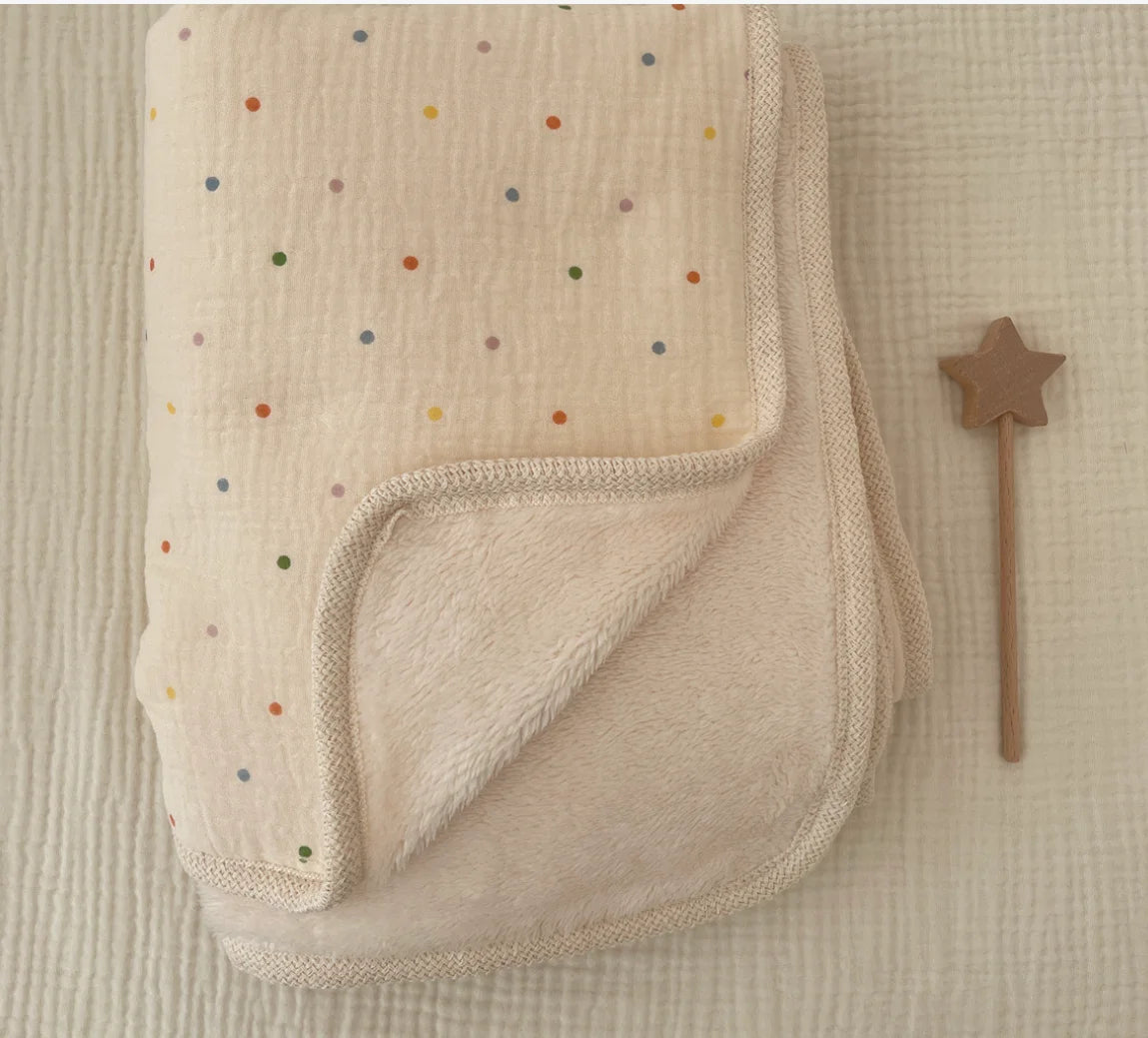 Muslin Baby Blanket Newborn Infant Swaddles Wrap Blankets Winter Fleece Thermal Crib Stroller Sleep Cover Soft Throw Blankets