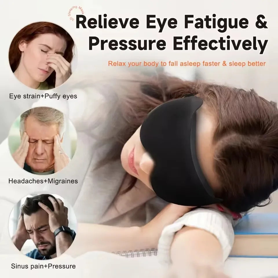 Sleep Eye Mask Weighted for Side Sleeper Men Women 3D Contoured Sleeping Mask No Eye Pressure 100% Blockout Soft Comfortable Eye
