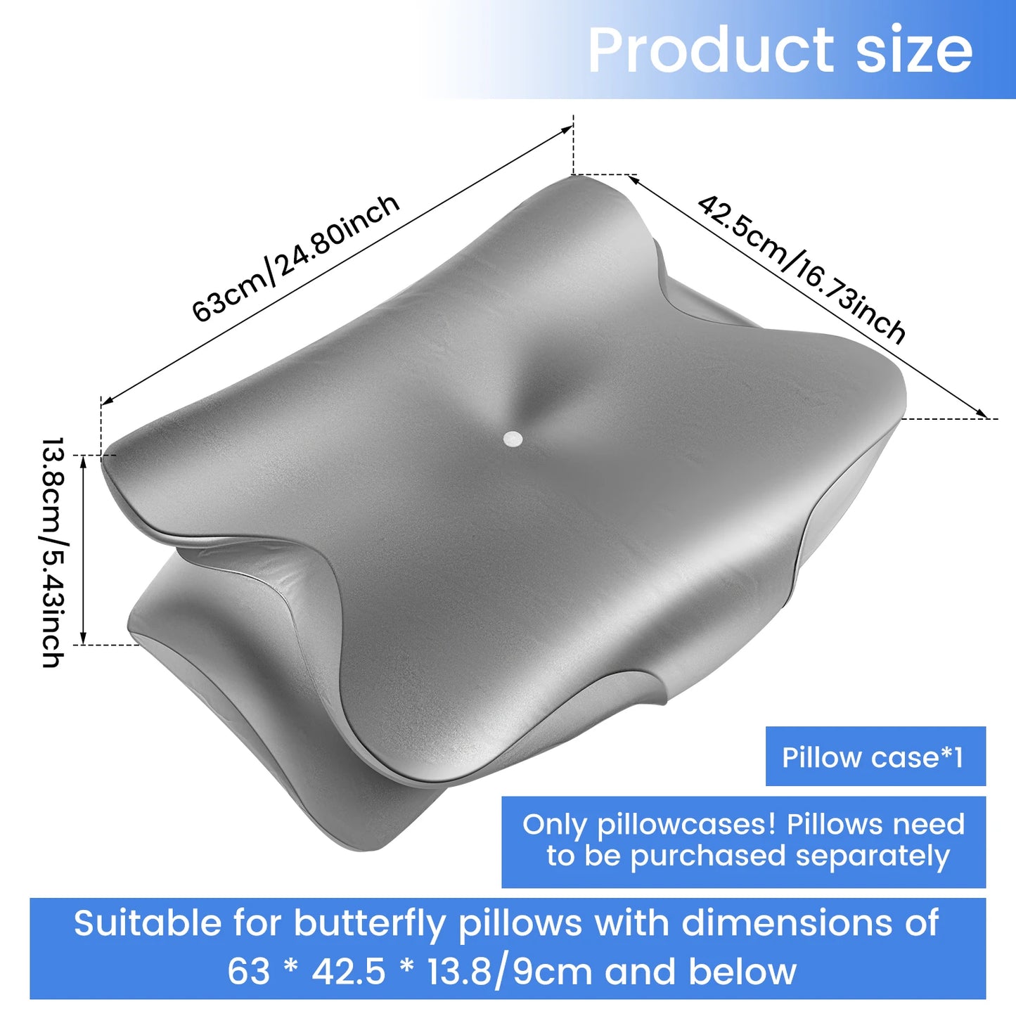 Silk Pillowcase Butterfly Shaped Pillow Cover Smooth Contour Pillowcase with Zipper Solid Color Cushion Cover Suitable for Home