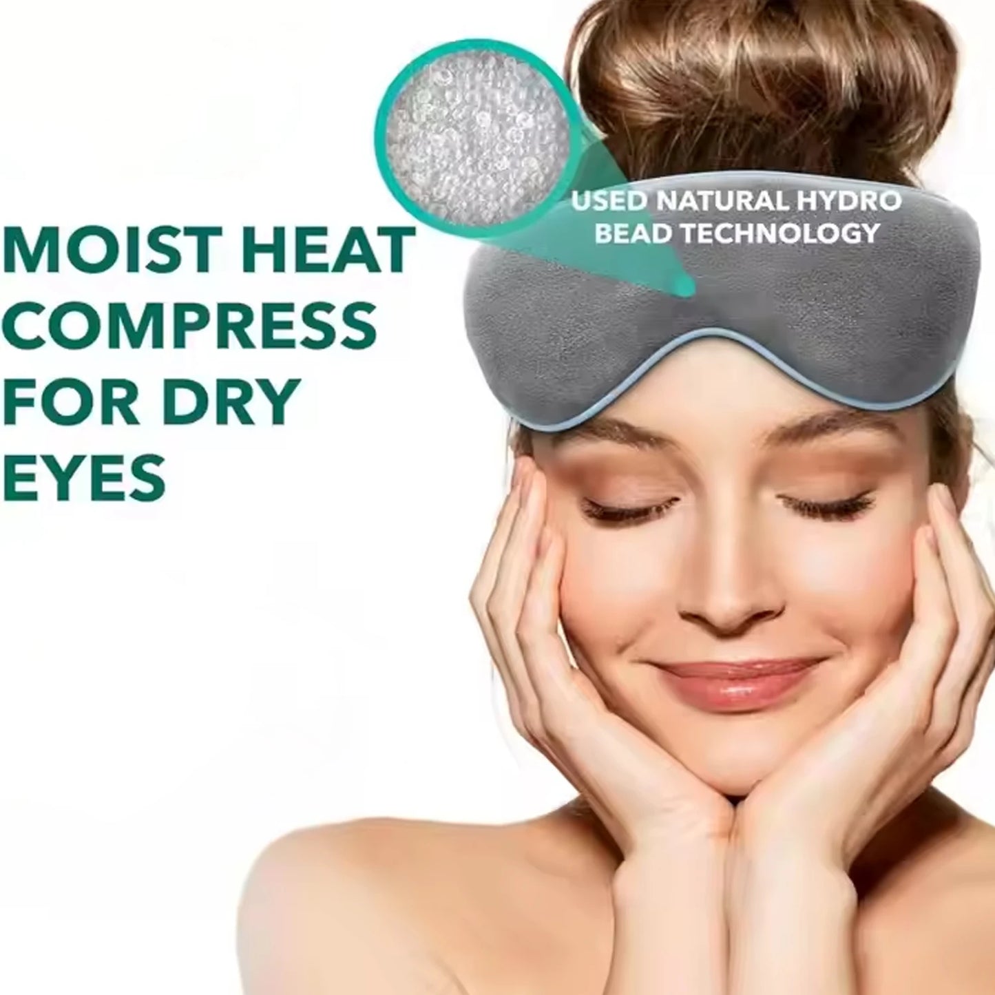 Weighted Eye Mask Cooling Sleep Mask Cold Eye Pillow with Weighted Beads & Adjustable Strap Pressure Relief Night Sleep Eye Mask