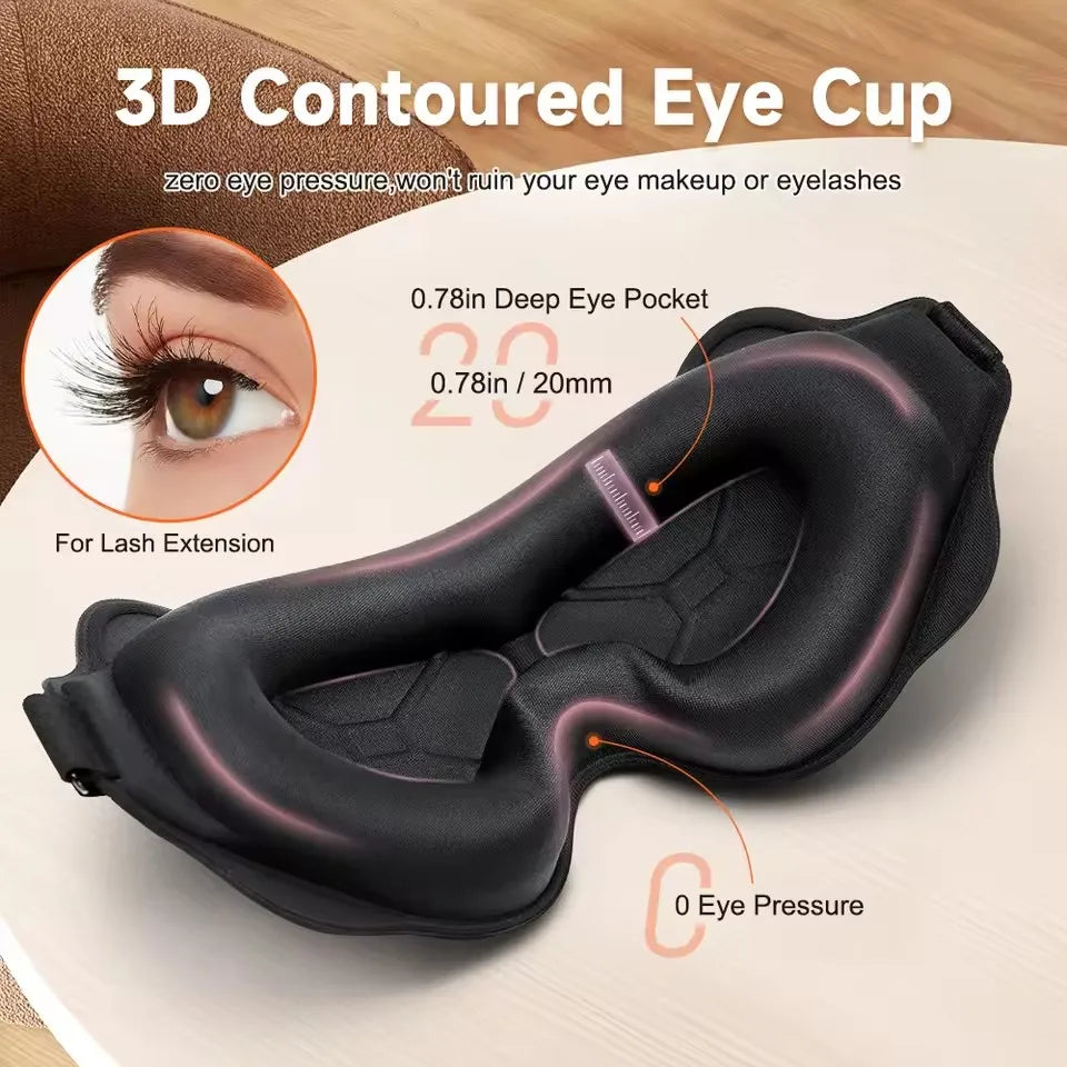 Sleep Eye Mask Weighted for Side Sleeper Men Women 3D Contoured Sleeping Mask No Eye Pressure 100% Blockout Soft Comfortable Eye