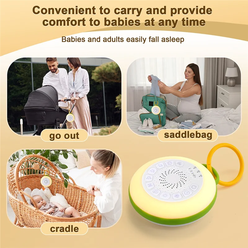 White Noise Machine With 11 White Noise Adjustable Night Light, Bluetooth Speaker,Timing Function Greenabht