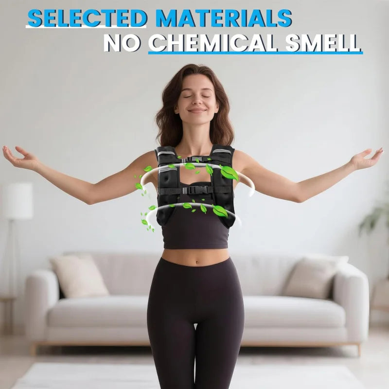 Weighted Vest,Men 6 Pound/8 Pound/12 Pound/16 Pound/20 Pound/30 Pound,Women with reflective stripes,Adjustable Weighted Vest,Sui