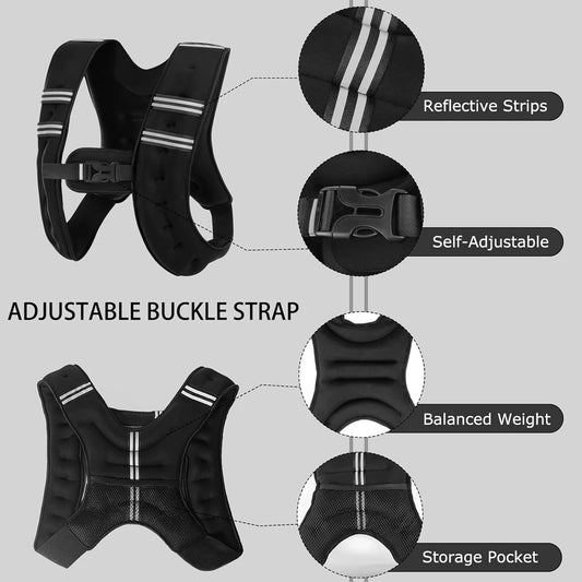 1PCS Weighted Vest for Workout,Strength Training Weight Vest for Men Women,Workout Equipment for Training-3kg/6.6lbs,5kg/11lbs