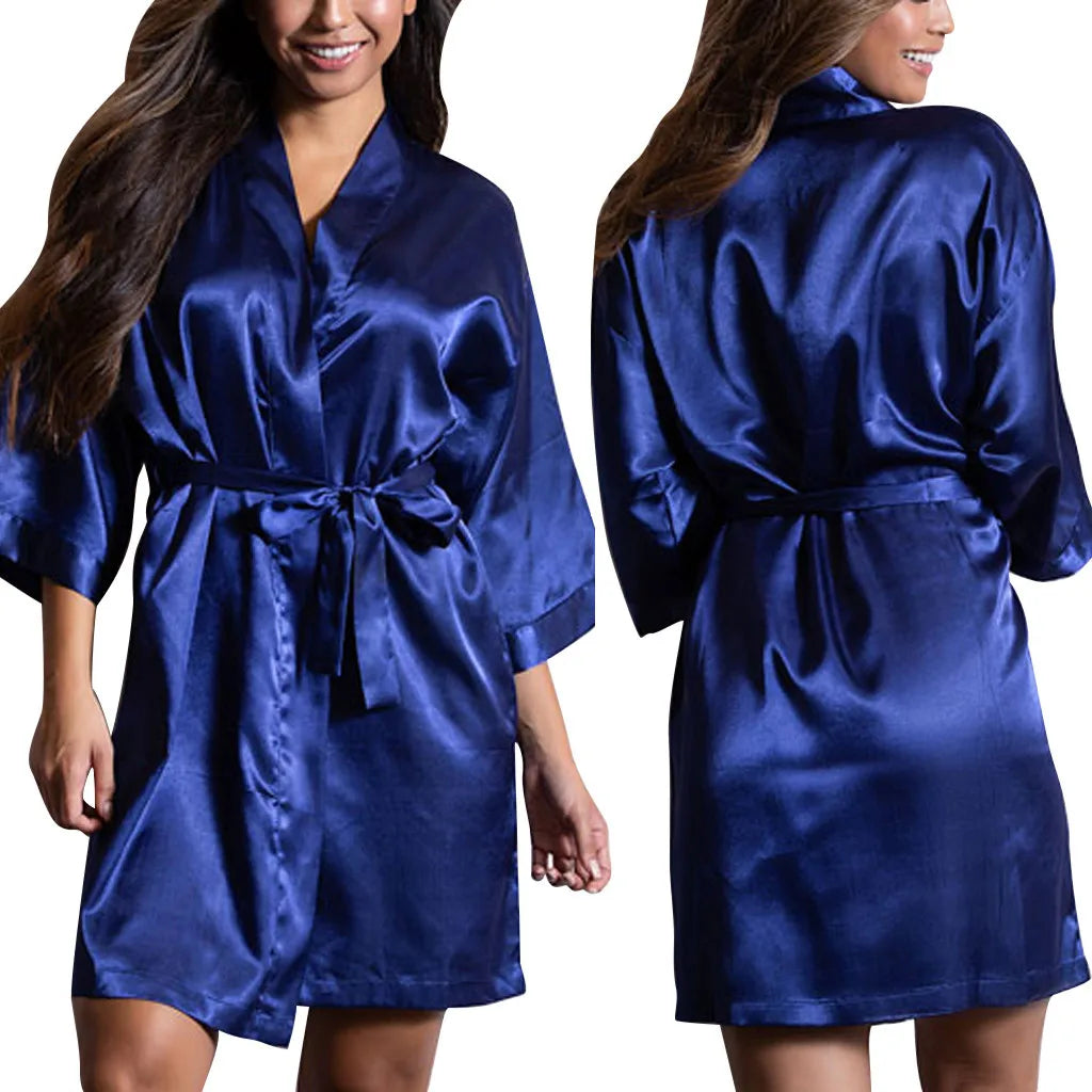 Womens Sexy Satin Sleepwear Lingerie Nightwear Underwear Night Gown Robe, Sexy Soft Comfortable Nightwear, Add Female Charm