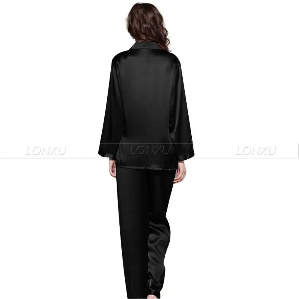 Womens Silk Satin Pajamas Set Pajama Pyjamas Set Sleepwear Loungewear S,M, L, XL, 2XL, 3XL Plus Solid__Fit All Seasons