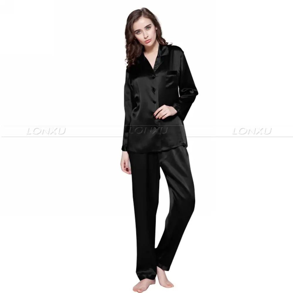 Womens Silk Satin Pajamas Set Pajama Pyjamas Set Sleepwear Loungewear S,M, L, XL, 2XL, 3XL Plus Solid__Fit All Seasons