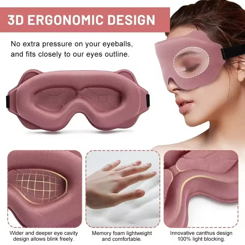 Sleep Eye Mask Weighted for Side Sleeper Men Women 3D Contoured Sleeping Mask No Eye Pressure 100% Blockout Soft Comfortable Eye