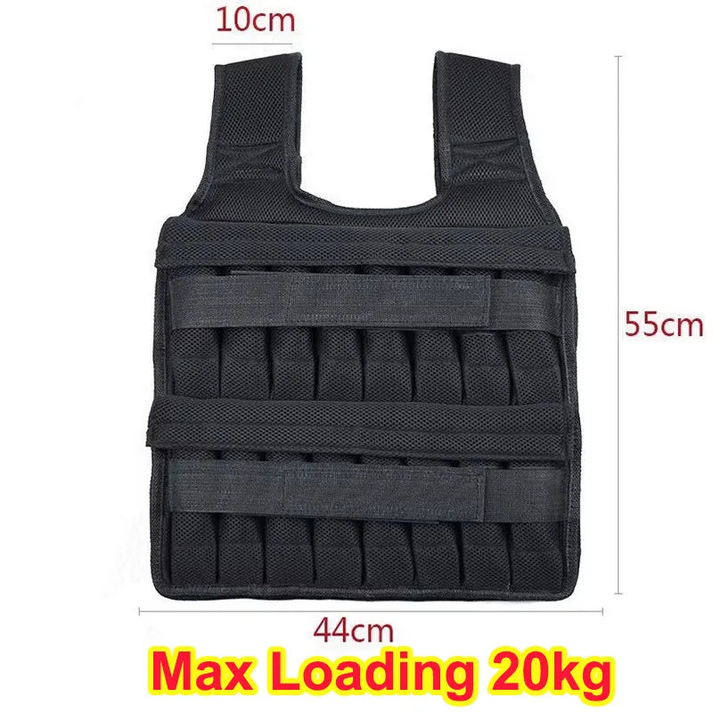 Adjustable Workout Weighted Vest,20KG Training Fitness Weighted Jacket,for Strength Endurance Running,Not Included Steel Plate