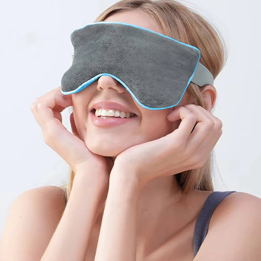 Weighted Eye Mask Cooling Sleep Mask Cold Eye Pillow with Weighted Beads & Adjustable Strap Pressure Relief Night Sleep Eye Mask