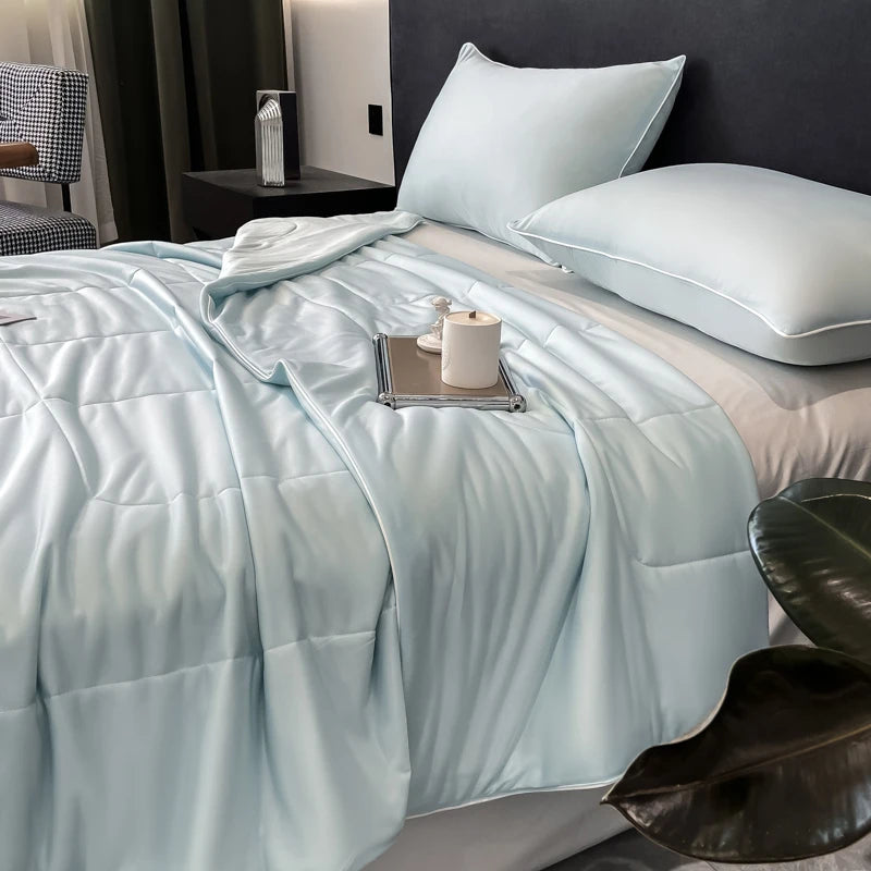 Air Condition Cooling Comforter Solid Color Cooling Blankets for Hot Sleepers Breathable Soft Lightweight Summer Quilt Smooth