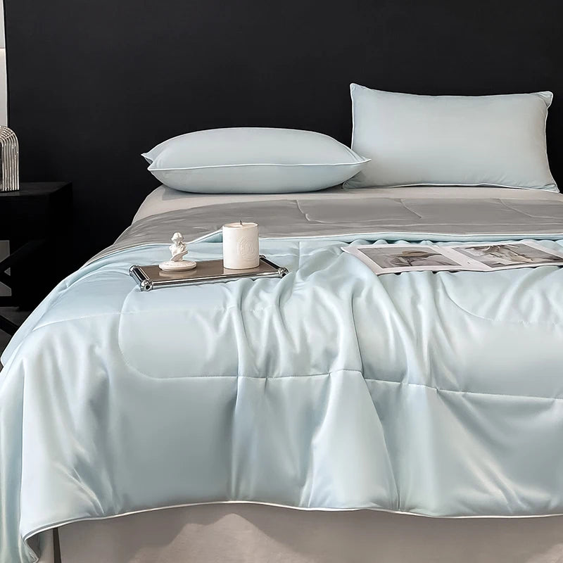 Air Condition Cooling Comforter Solid Color Cooling Blankets for Hot Sleepers Breathable Soft Lightweight Summer Quilt Smooth