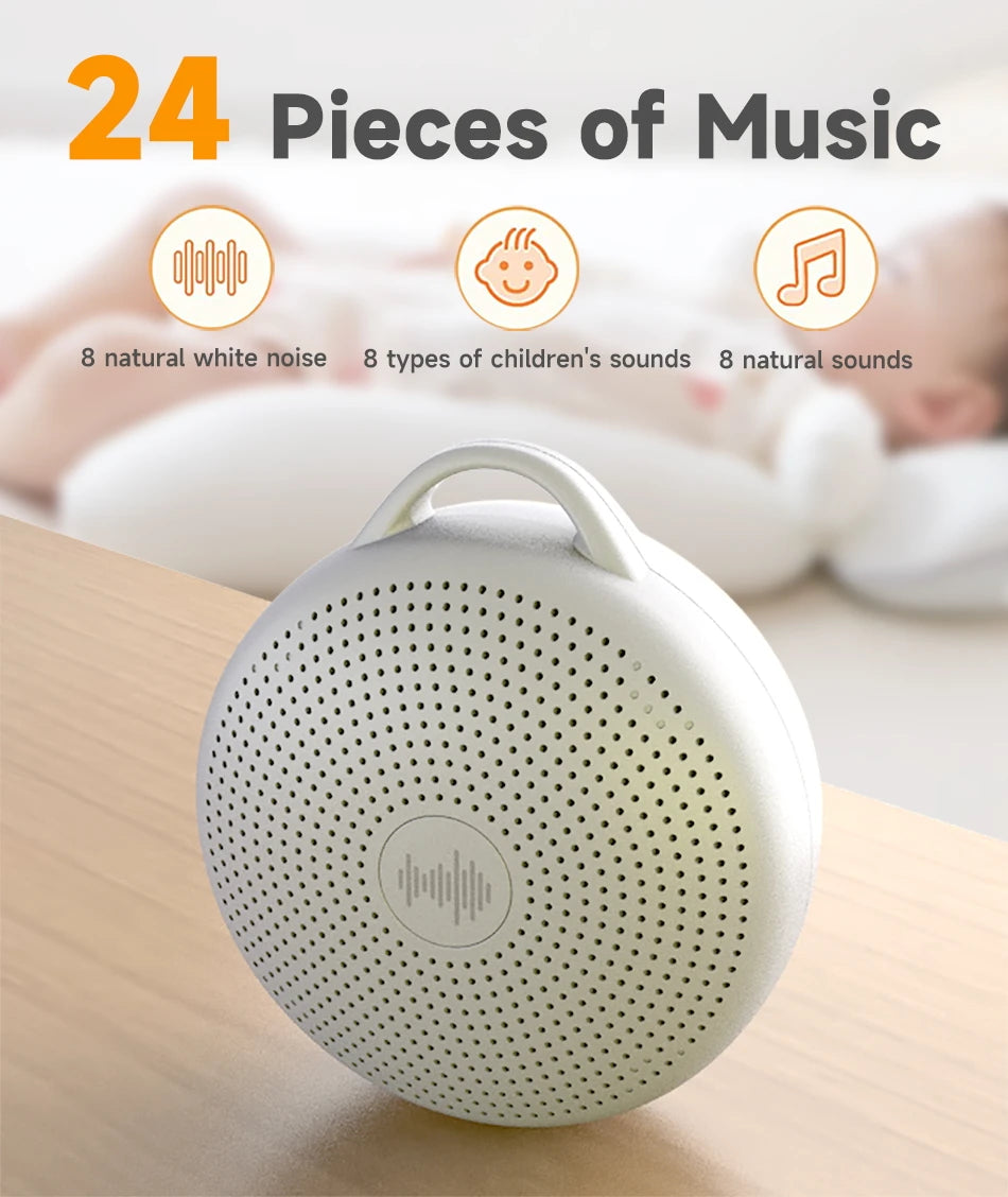 Portable White Noise Sound Machine For Baby 24 Soothing Natural Sounds White Noise Machine with Night Light