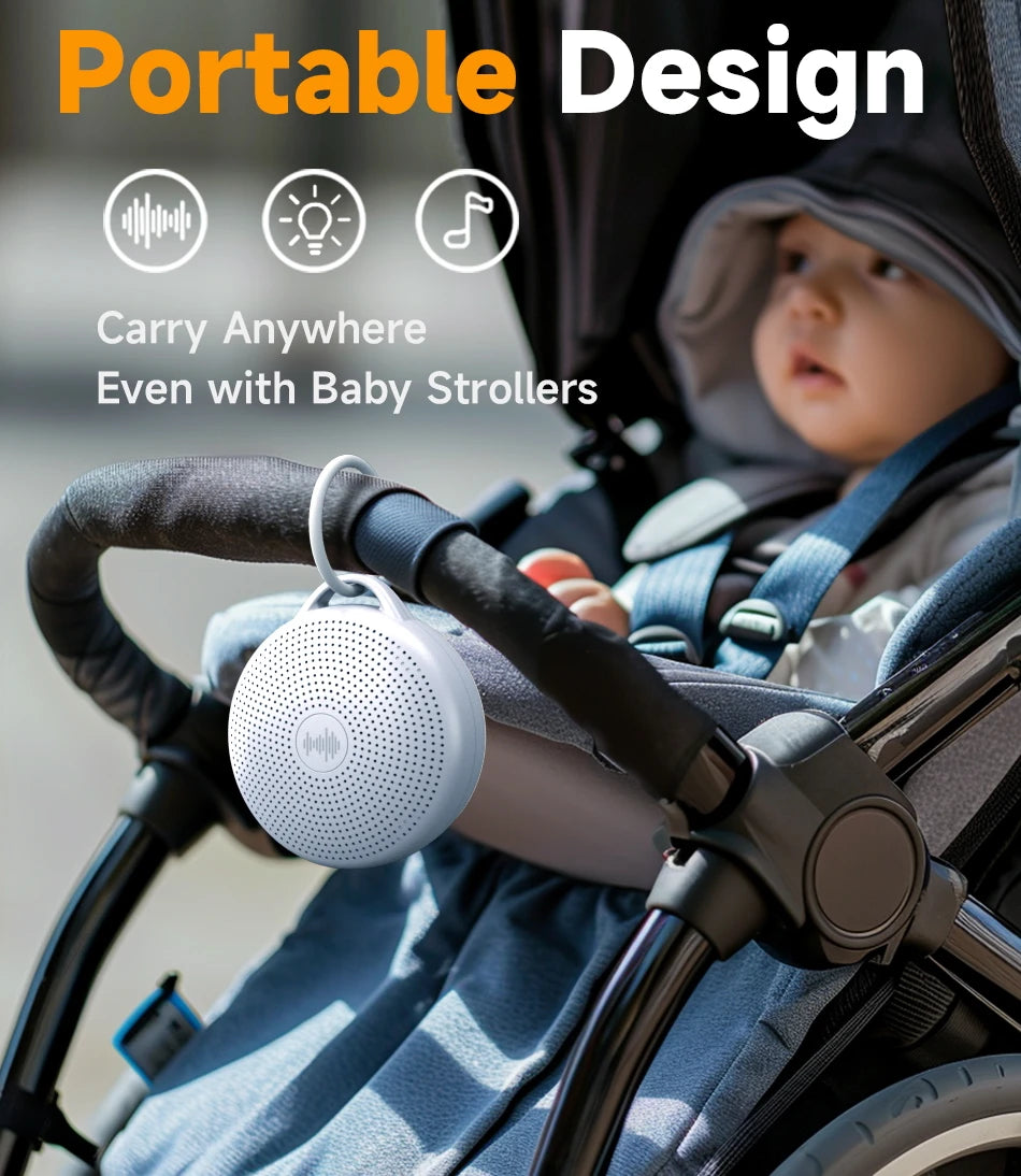 Portable White Noise Sound Machine For Baby 24 Soothing Natural Sounds White Noise Machine with Night Light