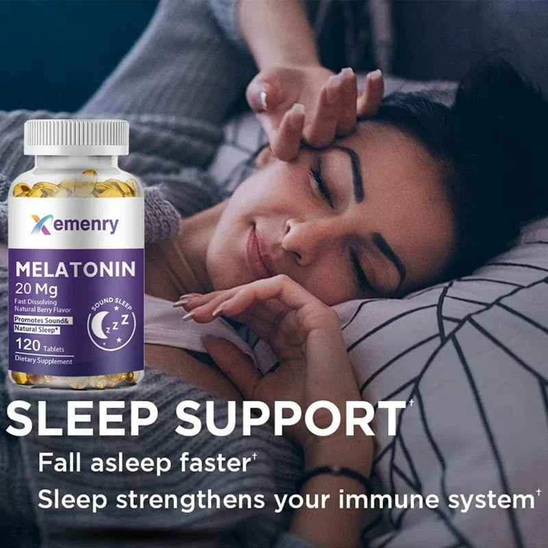 Melatonin - Improve Sleep Quality, Relieve Stress, Promote Energy Production, Enhance Immunity, and Help Deep Sleep