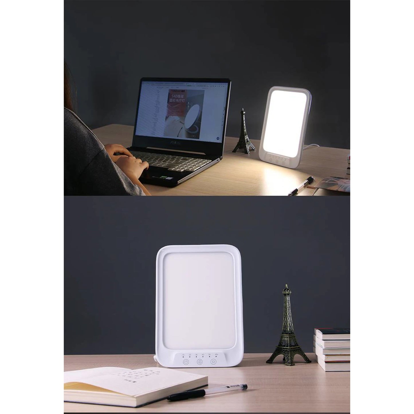 LED Daylight Lamp 20000 Lux Cool & Warm Light Therapy Lamp Against Depression 3 Light Colours 5 Brightness Levels Touch Control