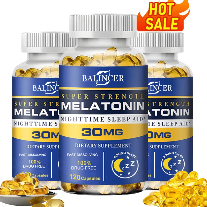 Sleep Supplements - Containing Melatonin - Promote Fast Sleep, Improve Insomnia, Improve Sleep Quality and Deep Sleep