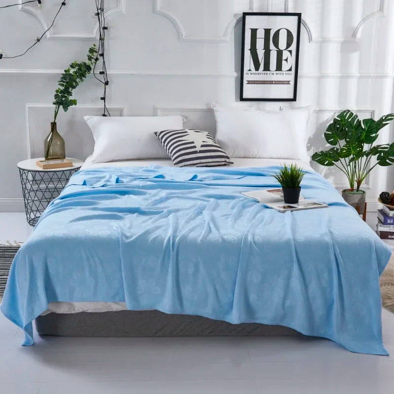 100% Bamboo Fiber Cooling Blanket for Summer Duvet Pure Natural Plant Skin-friendly Comforter Soft Breathable Cool Quilt Durable