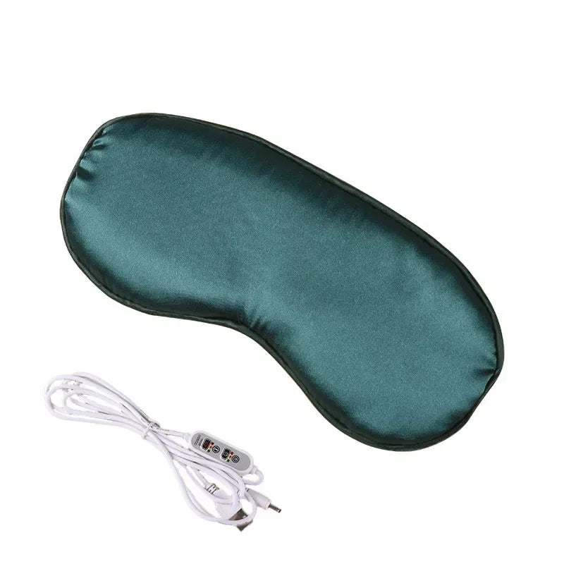 Eye Mask Silk Blackout Mask Office Sleep Double-sided  Mask To Relieve Fatigue Heating Eye Patch