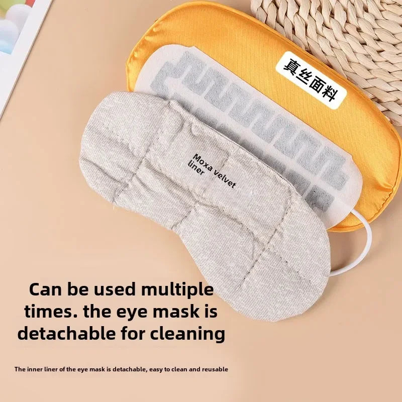 Eye Mask Silk Blackout Mask Office Sleep Double-sided  Mask To Relieve Fatigue Heating Eye Patch