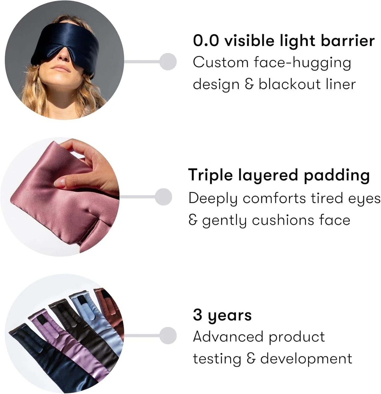 100% Pure Silk Sleep Mask Eyemask,Adjustable Band Eye Covers,Soft Breathable For Sleeping,Luxury Silk Sleep Eyemask