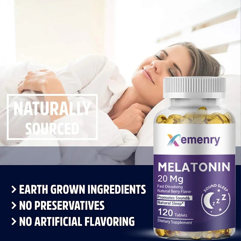 Melatonin - Improve Sleep Quality, Relieve Stress, Promote Energy Production, Enhance Immunity, and Help Deep Sleep