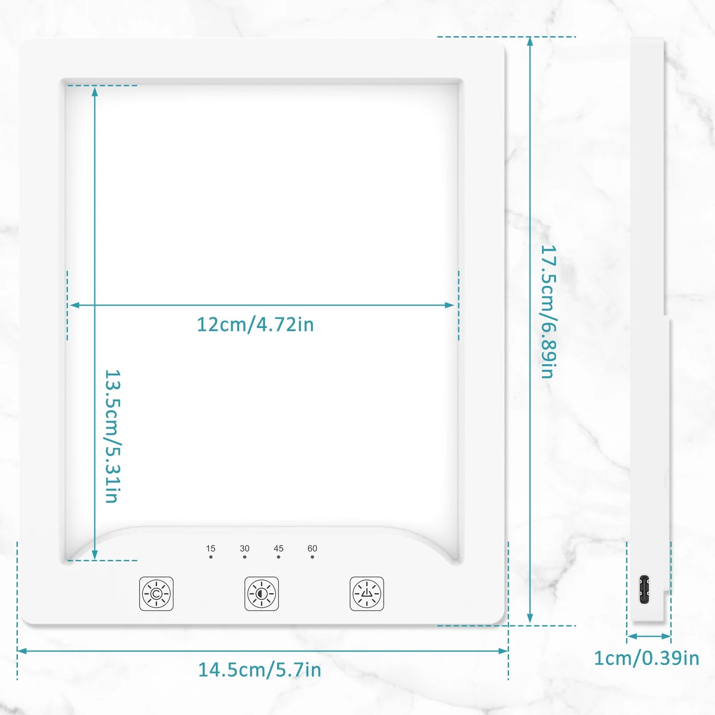 Light Therapy Lamp SAD Lamp 3000-6500K Square Sunlight Lamp with 3 Color Temperature 10 Brightness Levels 4 Timer Setting